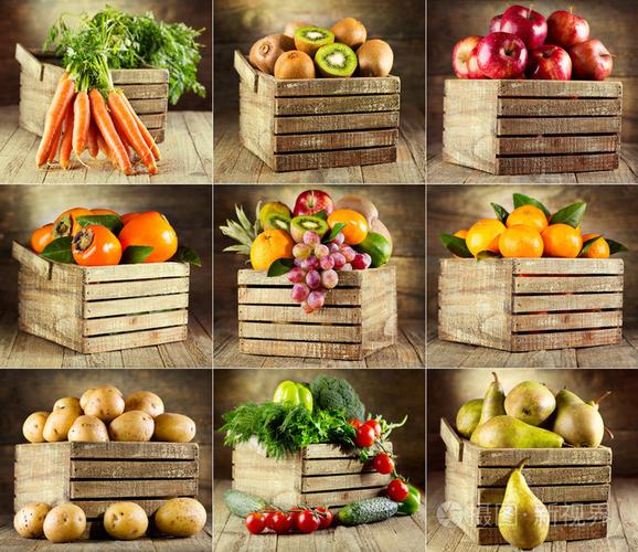 拼贴的各种水果和蔬菜照片-正版商用图片1eory3-摄图新视界